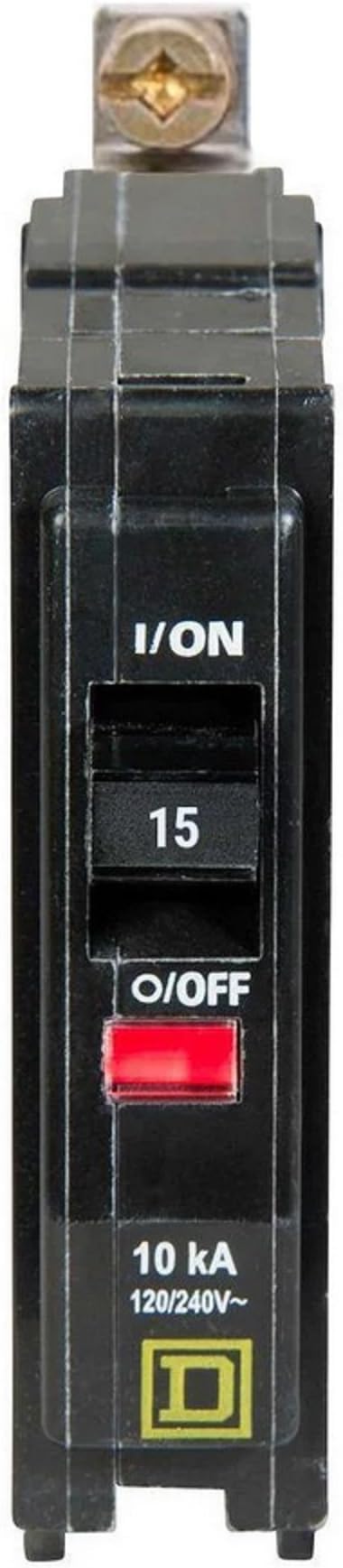 Square D QOB115 Bolt On Circuit Breaker 1P 15 Amp 120/240Vac/48Vdc