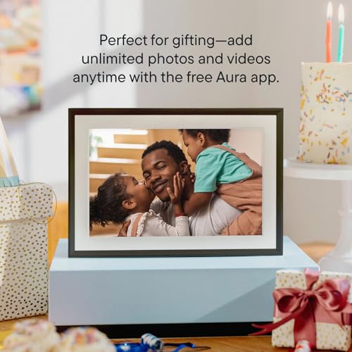 Image of Aura Carver 10 inch WiFi Digital Picture Frame - Free Unlimited Cloud Storage - Send Photos from App - No Subscription - Auto On /Off - Gift for Parents & Grandparents