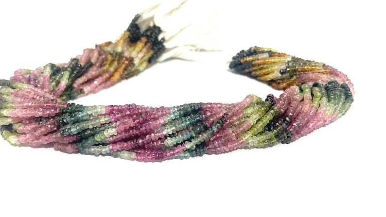 Tourmaline naturelle facettée 3mm, perles de joaillerie fines pour colliers d'exception