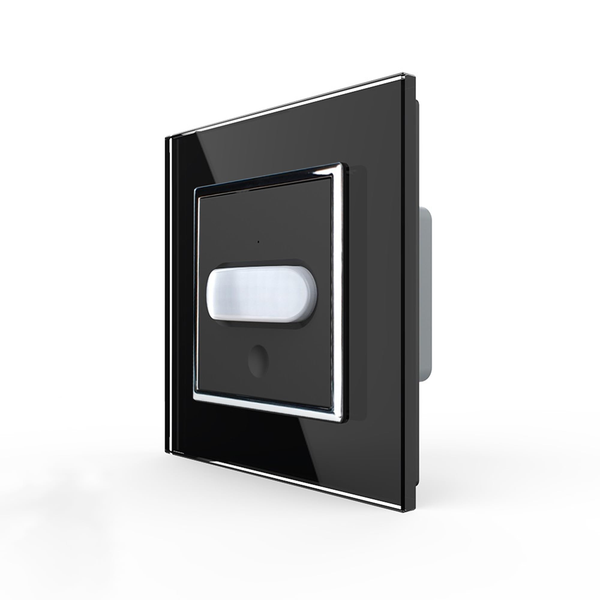 Sensor de movimiento PIR Infrarrojos con interruptor táctil, interruptor de luz, incluye marco de cristal, color negro