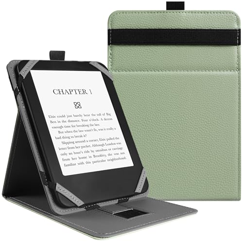 VOVIPO Custodia universale per 6 '6.8' 7' Kindle Paperwhite/colorsoft eReaders,Stand Cover con cinturino compatibile con Kindle/Kobo/Tolino/Pocketbook/Sony 6-6.8-7 pollici ebook readers-Matcha verde