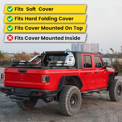 Image of MONOKING Full Size Stainless Steel Roll Bar for Truck with Brake Light, Sports Bar for 2007-2026 F-150 F-250 F-350 Raptor Ranger Dodge Dakota Colorado Silverado Sierra Frontier