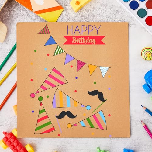 Image of Henoyso 210 Pack 12 x 12 Inch Corrugated Cardboard Sheets Flat Cardboard Sheets Packaging Inserts Flat Square Inserts Squares Separators for Shipping Packing Mailing Crafts (Brown)
