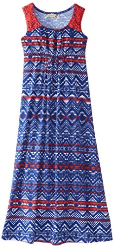 Speechless Girl's 7-16 Printed Maxi Dress with Crochet Trim