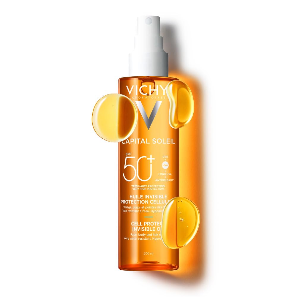 Vichy Capital Soleil Huile Solaire SPF50+ Visage Corps Cheveux 200 ml