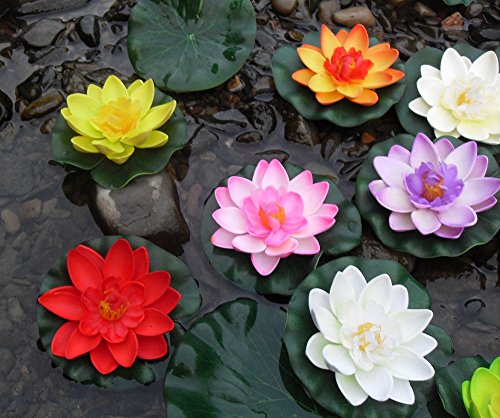 Takestop® Set 3 Pezzi NINFEA Fiore di Loto 15cm