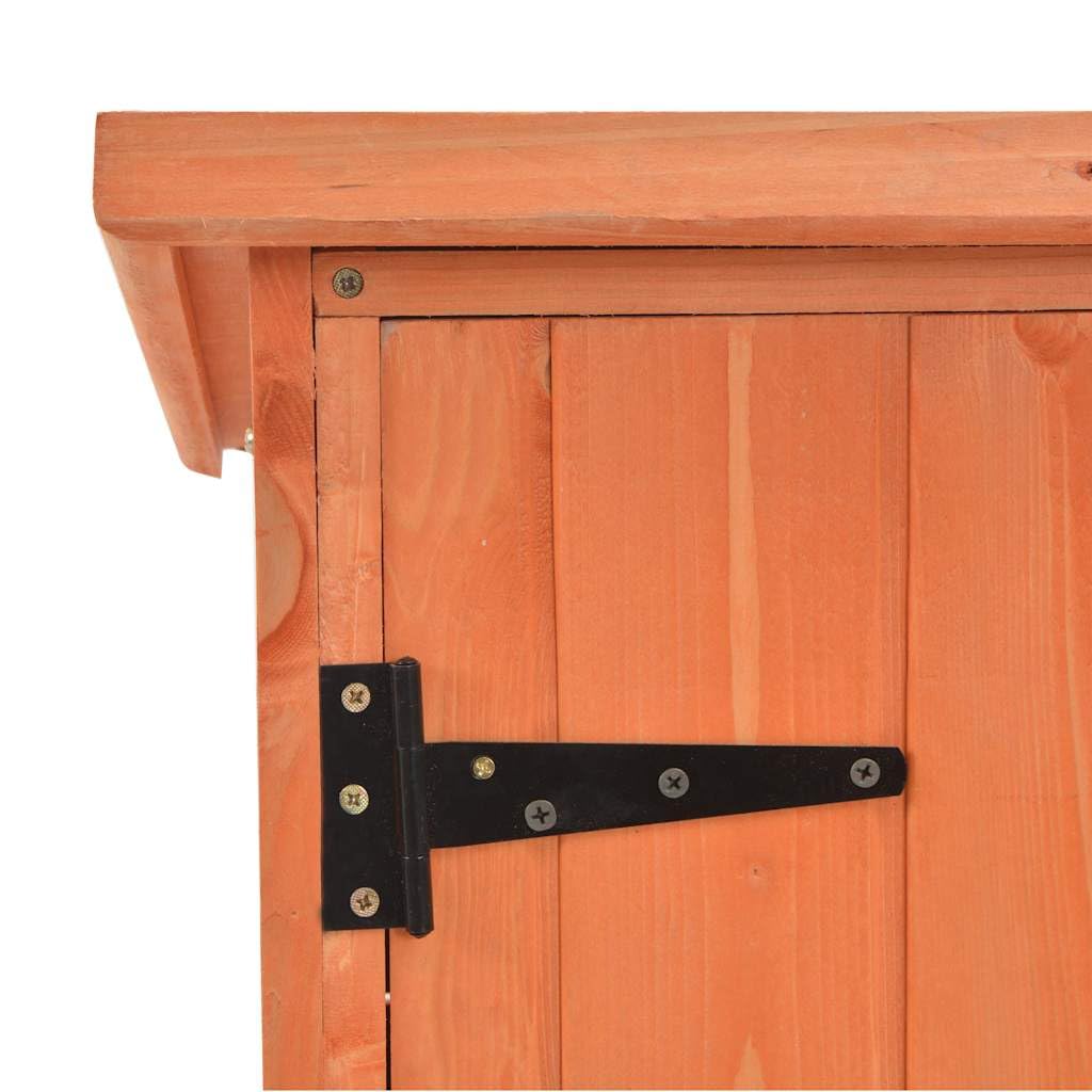 Holz Geräteschuppen 128 x 42 x 91 cm Garten Schuppen, Gerätehaus für Fahrrad, Werkzeughaus mit 2 Türen und 2 Regalen, wetterfestes Dach für Ordnung