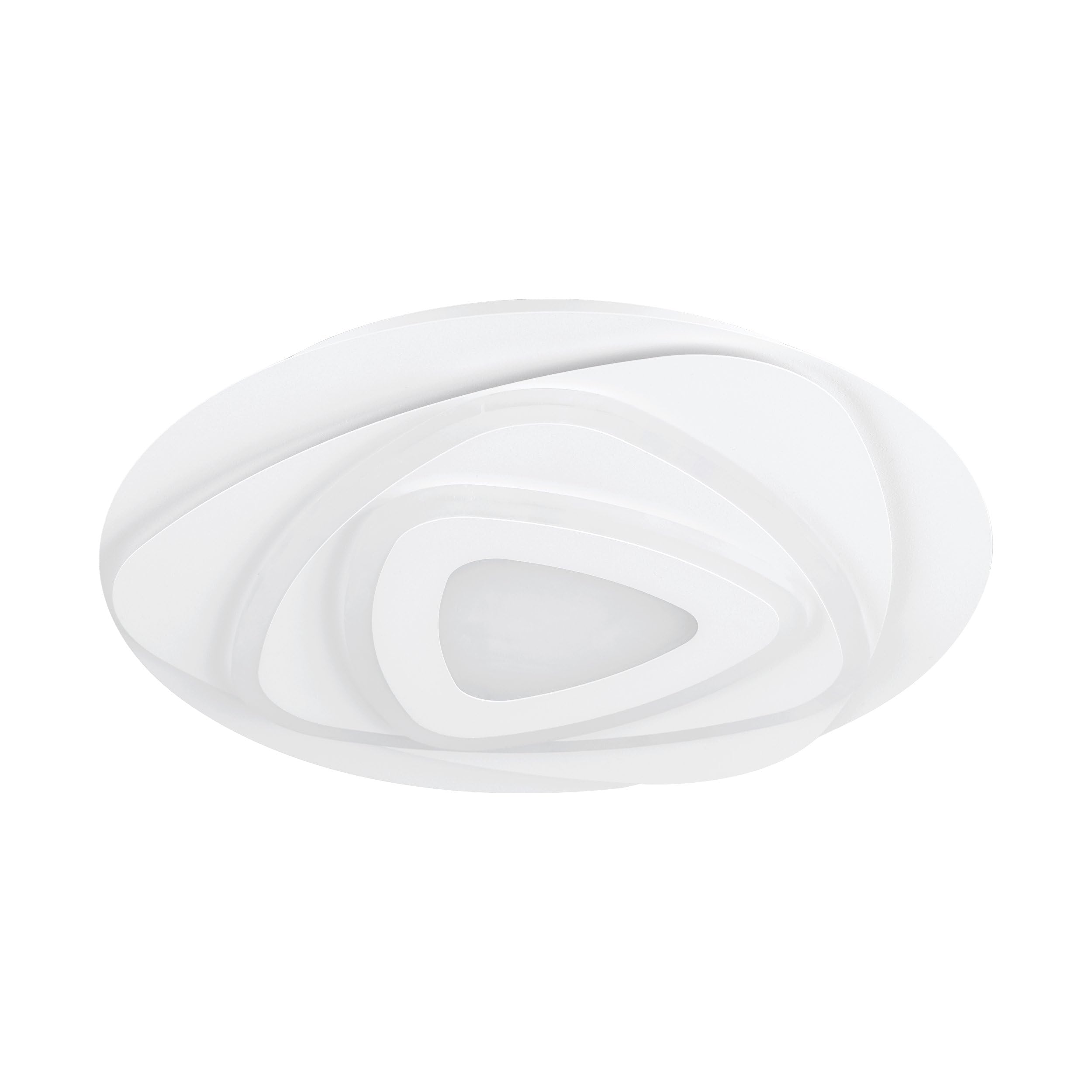 Eglo LED Ceiling Light Fixture Palagiano, Flush-Mount lamp for Kitchen and Hallway, Office Lighting Made of White Plastic, Neutral White, Ø 15 in