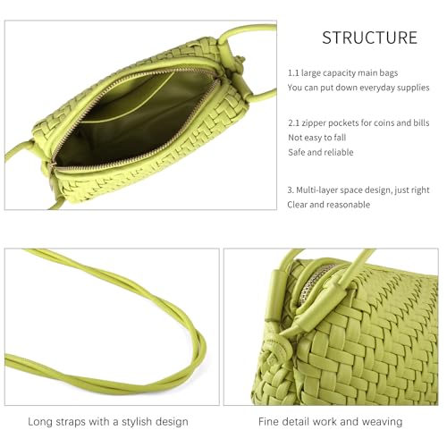 Bolso cruzado para mujer de cuero vegano tejido miniatura 5
