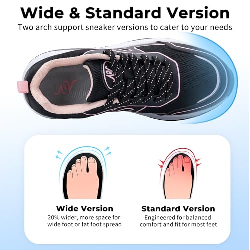 Image of Womens Walking Shoes with Arch Support Wide Orthotic Plantar Fasciitis Sneakers Athletic Tennis Shoes