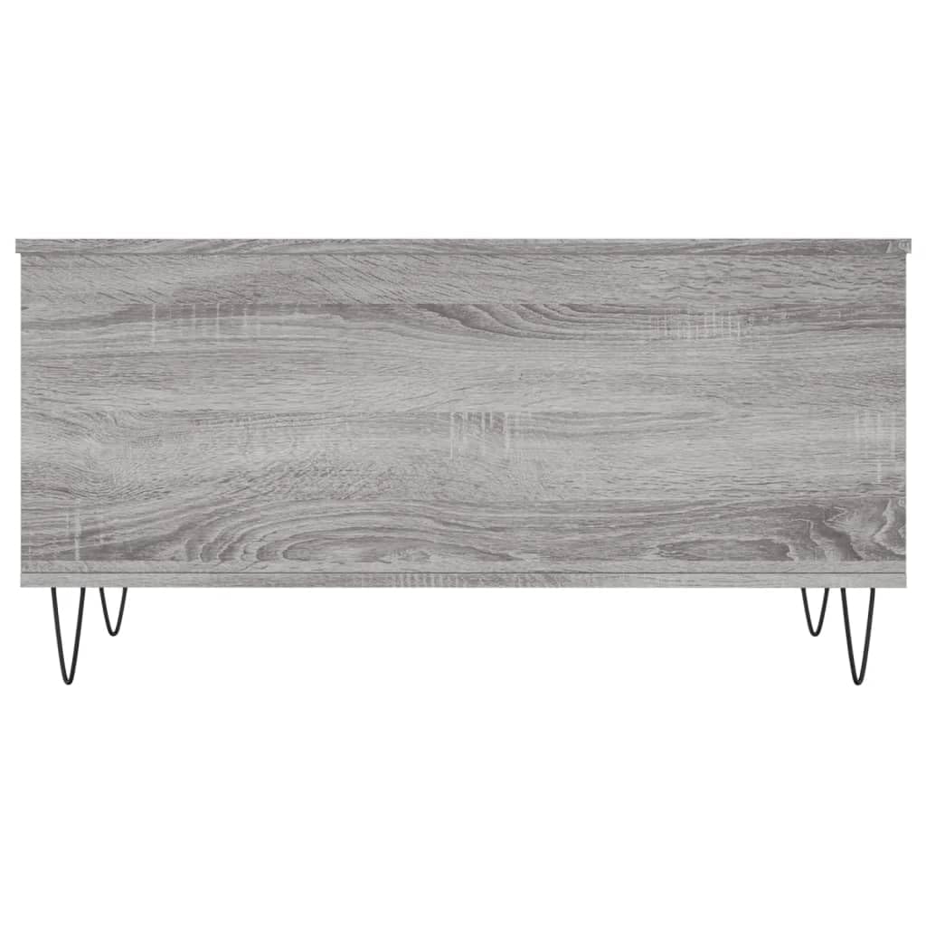 Homgoday Table basse grise Sonoma 90 x 44,5 x 45 cm en bois d'ingénierie, table d'appoint pour salon, salle de réception d'invités, chambre à coucher et mobilier de bureau