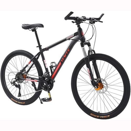 Wmmner Bicicleta de Montaña de 26 Pulgadas con 27 Velocidades, Cuadro de Acero, Frenos de Disco, Velocidad Variable Y Amortiguador/a/24 Pulgadas, 27 Velocidades