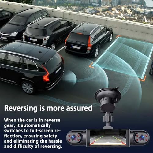 Image of Sakerplus Full View Car Dashcam System, 360 4-Channel Dash Cam for Vehicles, 1080P Full HD Dashcam with 128GB SD Card, Night Vision, G-Sensor & Loop Recording, Dash Cam Front and Rear Coverage