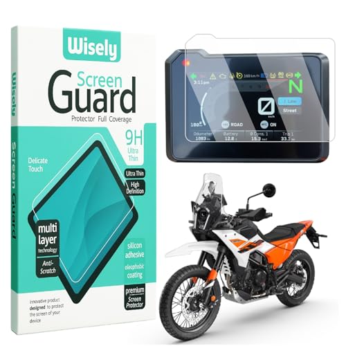 Image of Wisely Premium Screen Guard for NEW KTM 390 ADVENTURE X 2025 Bike - TFT 5-Inch Display Digital Meter Protector - HD Clear, Full Cover - Easy Installation Kit - Adventure390 Accessories