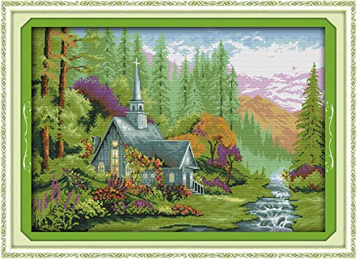 Point de croix 11CT kit broderie complet estampe canevas adulte paysage 40x50