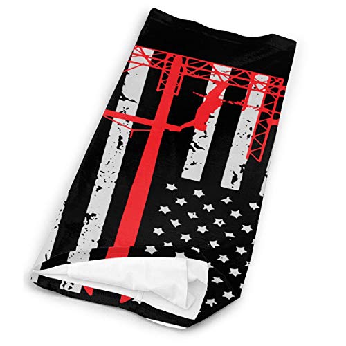 Ironworker America Flag Neck Gaiters Face Cover Dust Wind UV Sun Protection for Fishing Hiking Cycling Outdoor Activities