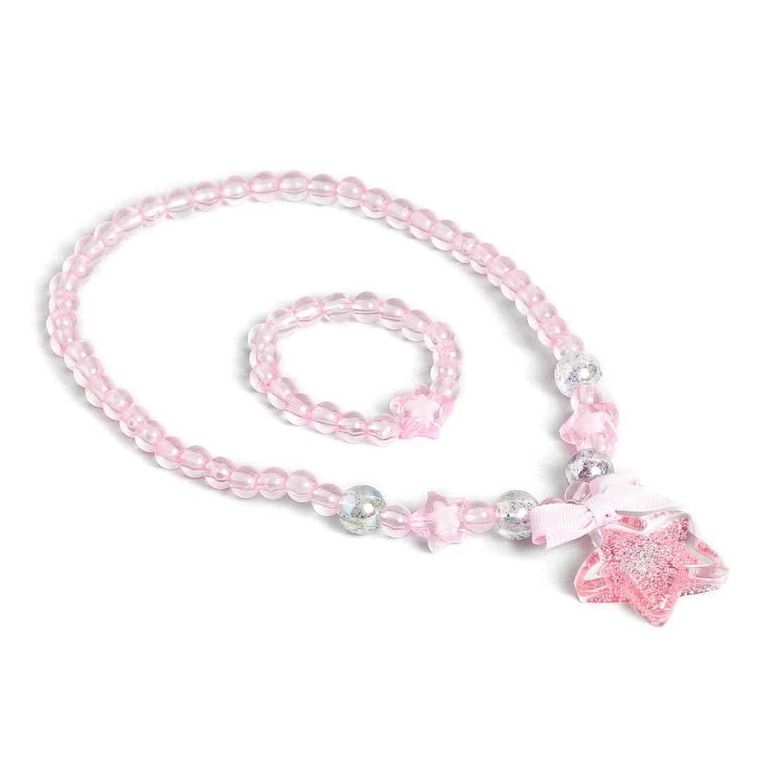 El Regalo 1 Pair Girls Kids Glittery Star Beads Princess Necklace & Bracelet Sets- Acrylic Star Beads Princess Necklace Bracelet Jewelry Set for Girls Kids (Pink Star) (B0BGQ3BRRQ) Amazon Price History, Amazon Price Tracker