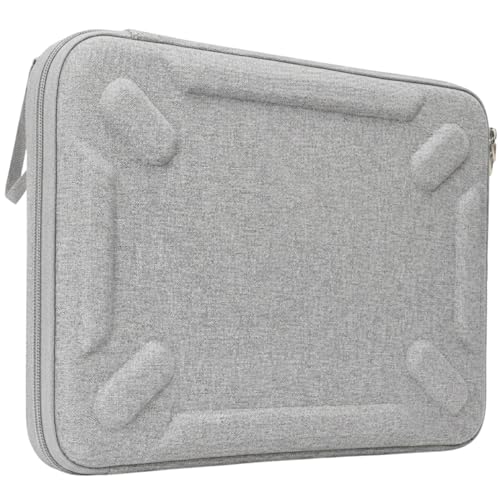 Image of Dyazo 14.1 Inch Hard Shell Laptop Sleeve Case | Zip Closure & Water Resistant EVA Protective Cover with Handle Strap | Compatible for MacBook, Dell, HP, Lenovo, MSI, ASUS & 14 inch Laptops (Grey)