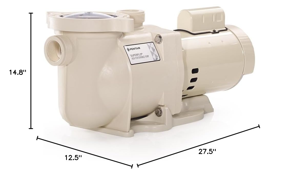 Pentair SuperFlo 340039 Pool Pump with dimensions