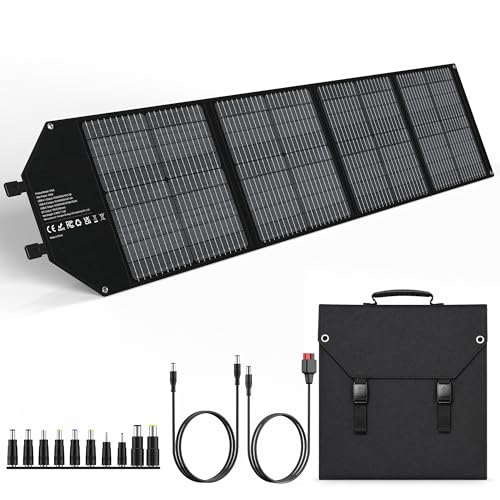 Image of Solar Panels 100Watt Portable 24% High-Efficiency 18V Foldable Solar Charger with USB Outputs for Power Stations, Phones, IP65 Waterproof Perfect for Camping, RVing, Home Backup and Off-Grid Blackouts