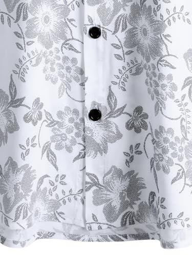 Image of JOTOOK Mens Hawaiian Shirt Short Sleeve Button Down Tropical Shirts Casual Floral Summer Beach Shirt