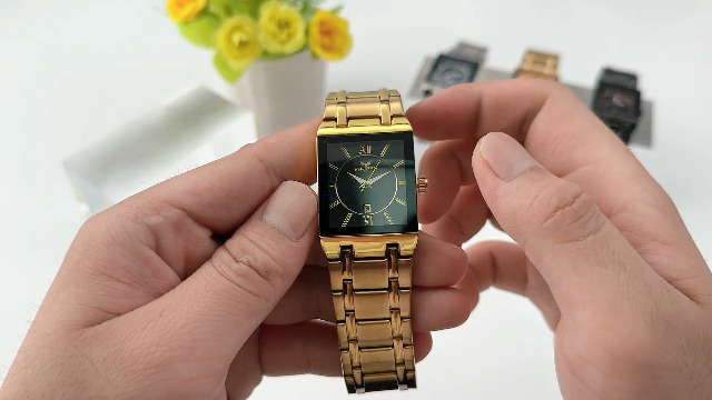 JewelryWe Orologio da uomo quadrato cronografo da 30 m