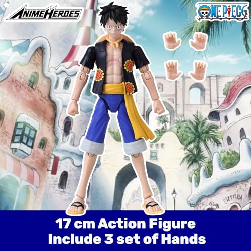 BANDAI Anime Heroes One Piece Figures Monkey D. Luffy (Dressrosa Version) Action Figure - 17cm Articulated Luffy Anime Figure With Extra Accessories One Piece Action Figures Pirate Toys Range - Image 4