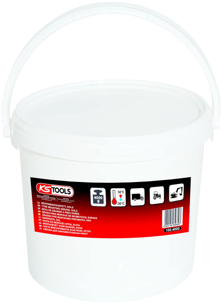 KS Tools 100.4000 Grasa para montaje de neumáticos, 4 kg, dorada