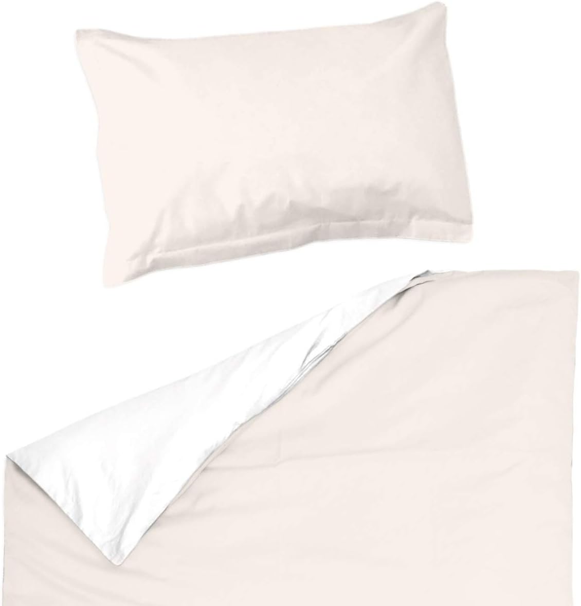 Pati'Chou Ecru Light and White Baby cot / Crib 100% Cotton (Duvet Cover 39"x 55" & Pillow Case 16"x 23") Nursery Reversible Bedding Set