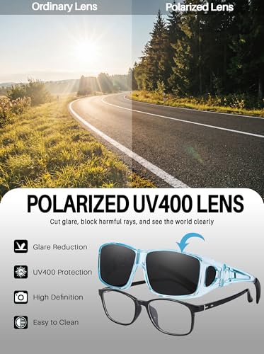 Image of IGnaef Fit Over Sunglasses for Men Polarized Wrap Around glasses with UV Protection IF0312