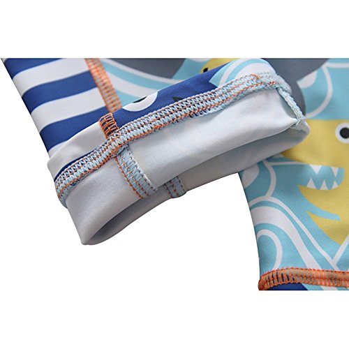 Baby Boys Swimsuit One Piece Toddlers Zipper Bathing Suit Swimwear with Hat Rash Guard Surfing Suit UPF 50+ (Shark, 3-6 Months)