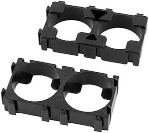 AKOAK Paquete de 24 soportes dobles de batería de litio 18650 con agujero negro de 0.709 in/0.7 pulgadas para batería de bricolaje