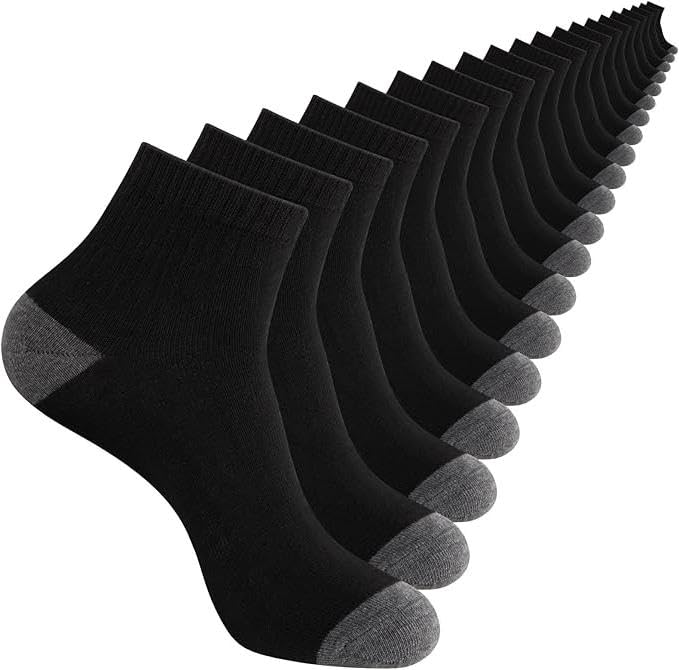 20 Pack 3 Styles Men's/Women's Mini Crew Ankle Socks Quarter Bulk - Breathable Thin Athletic Socks, Fits Shoe Size 8-11