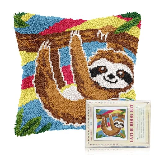 Kit tapisserie latch hook adultes à offrir housse de coussin préimprimée DIY