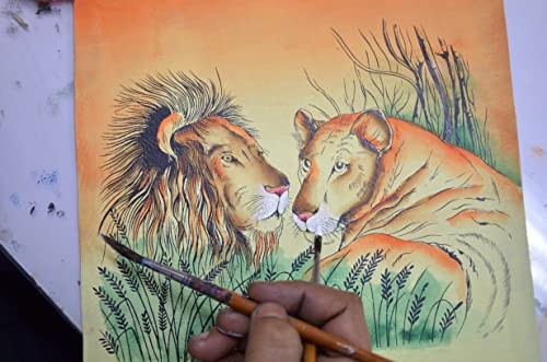 Image of Anna by Anuschka Hand Painted Womens Genuine Leather Credit Card Case, Lion In Love