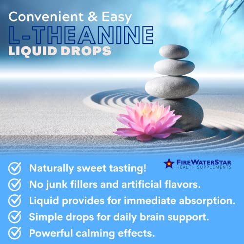 Image of FWS L Theanine Liquid Drops, 200mg 99% Pure Bioactive L-Theanine, Organic, Natural, Vegan, Non GMO Helps to Promote Calmness, Relaxation, Improved Mood, Restful Sleep, for Adults and Kids