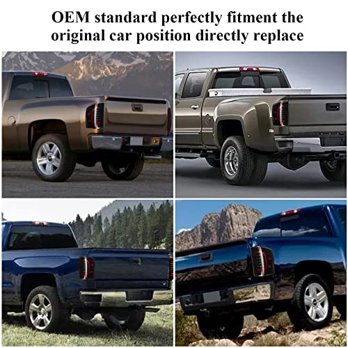 Vvavv Led Tail Lights Compatible With 2007-2013 Chevy Silverado 1500 2007-2014 Silverado Gmc 2500Hd 3500Hd Led Tube Rear Light Lamp Dark Smoke Driver Side And Passenger Side #TOP7