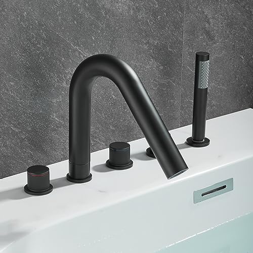 Mitigeur de bain-douche noir à bec pivotant pour des bains relaxants