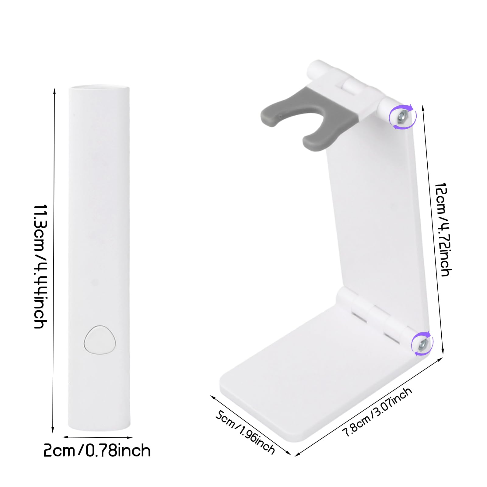 Mini Lampada UV LED Unghie, Lampada Gel Unghie Portatile con Supporto, USB Ricaricabile e Senza Fili, 2 Timer 20/60s, Fornetto per Unghie Semipermanente Asciugatura Rapida