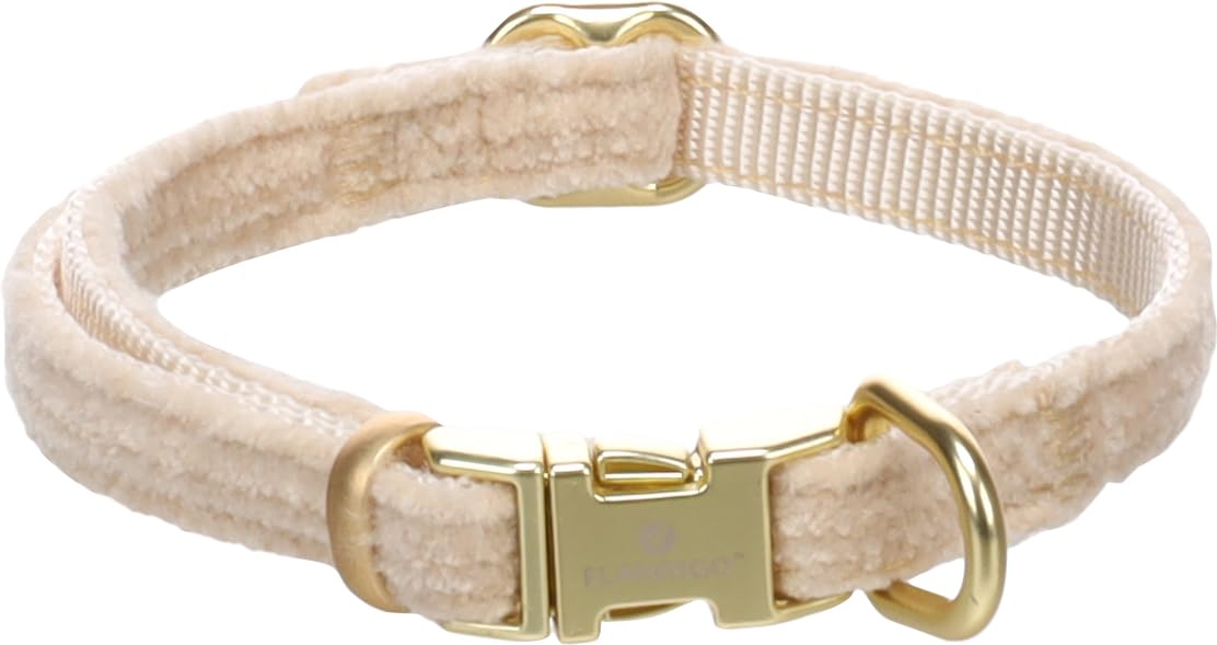 Flamingo Dog Collar Saba Beige XS 20-35cm 10mm
