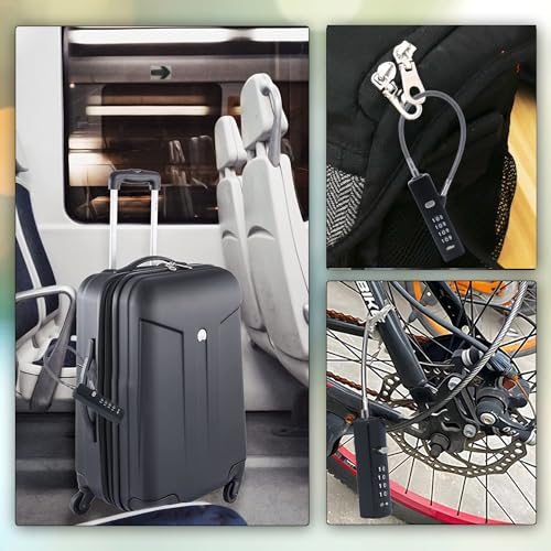 Image of DOCOSS 3 in 1 Multi-Purpose Steel Helmet Lock for Bike /Cycle With 3 Lengths Cables - Bag, Door, Luggage, Gate, and Bicycle Lock