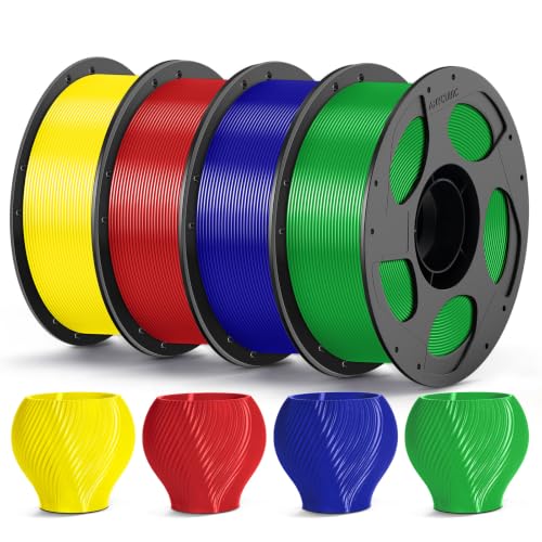ANYCUBIC PETG 3D Printer Filament 1.75mm, 4KG Red+Green+Blue+Yellow