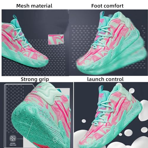 Men's Lace Up High Top Basketball Shoes Chinese Style Breathable Non Slip Outdoor Sneakers Cushioning Workout Shoes for Fitness Training Athletic - Image 4