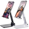 Meetuo 2 Pcs Cell Phone Stand, Adjustable Angle Height Phone Stand for Desk, Fully Foldable/Portable Phone Holder, Compatible for iPhone 14/13/12/Smartphones