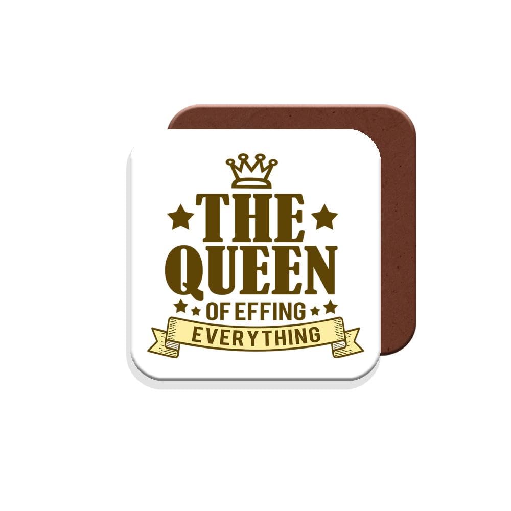 Muggz Coaster Work Colleague/Friend Funny Gift - The Queen Of Effing Everything - Giftset - Made By In The Uk