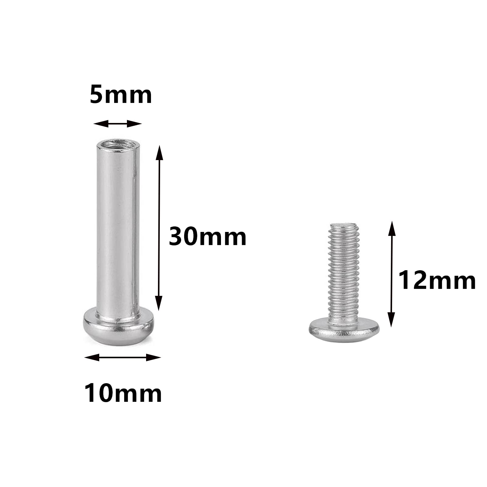 Set 60 Viti Di Collegamento M4 Con Dadi - Per Maniglie Porte E Mobili - Foto 9