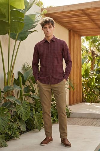Image of Allen Solly Men's Checkered Formal Shirt | Full Sleeve | Regular Fit | Crisp Tailored Look | Office & Workwear