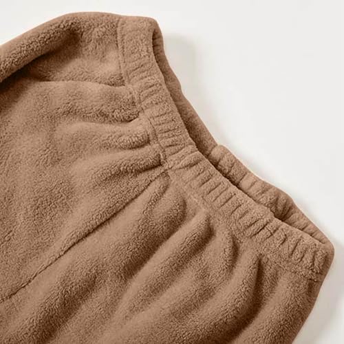 Lounge Pants for Women Casual Elastic High Waisted Flannel Pajama Bottoms Soft Comfy Plush Slacks Womens Winter Outfits4