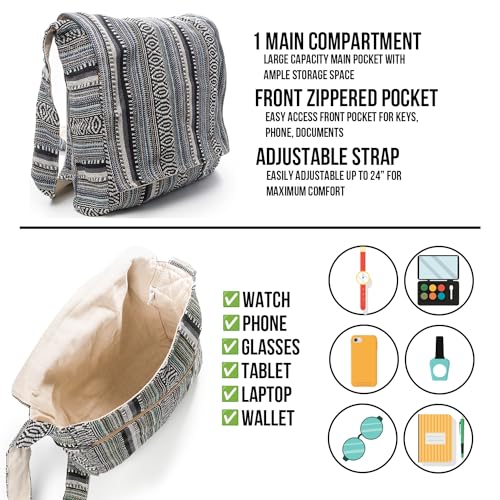 Core Hemp Crossbody Messenger Bag - Handmade In Nepal - Over-the-Shoulder Sling Bag - Unisex4