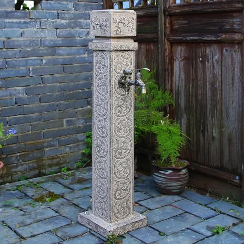 Genérico Columna de Agua Independiente para jardín, Grifo de Suelo para Uso Exterior, Fuente Vertical y Columna de riego, anticongelante.